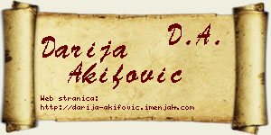 Darija Akifović vizit kartica